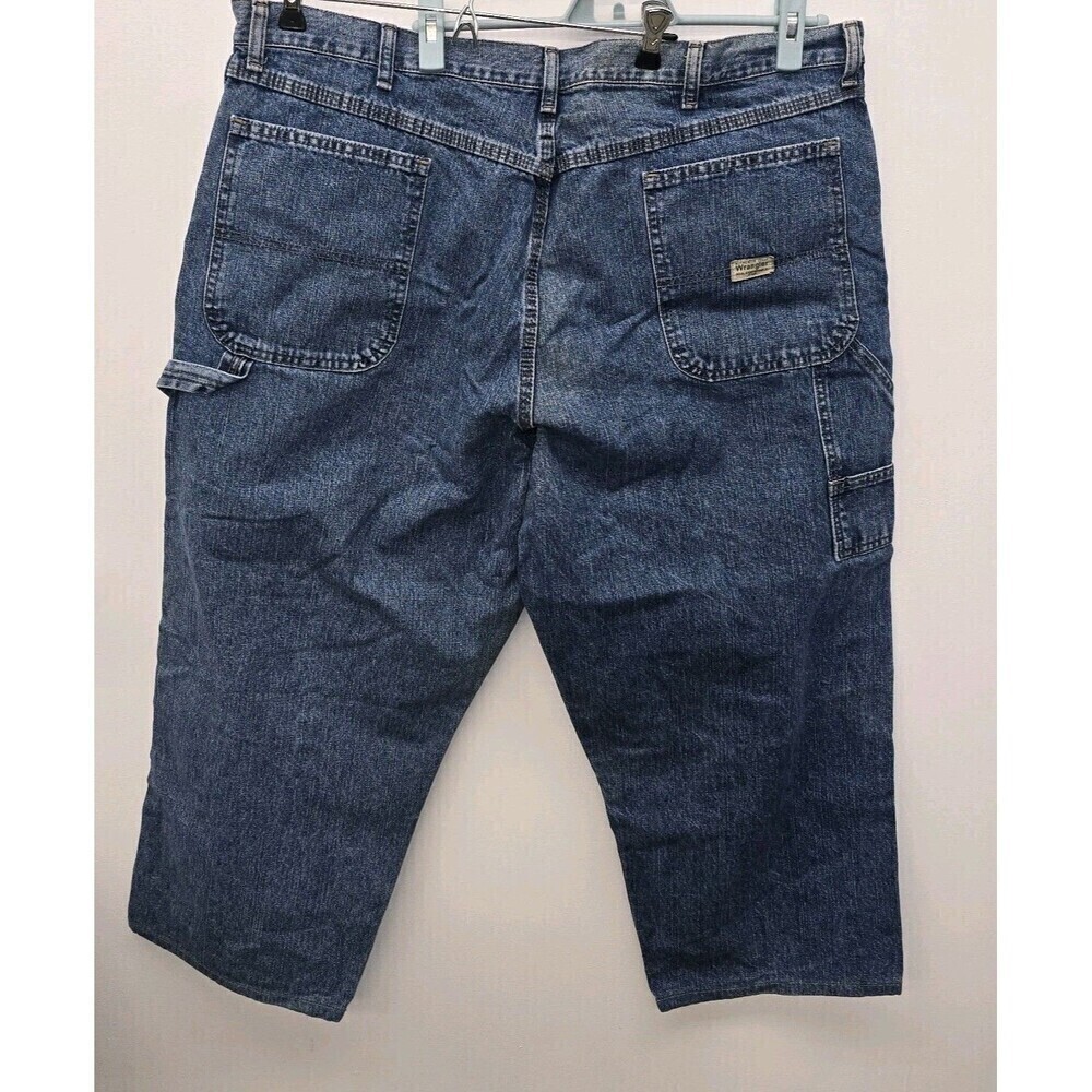 Vtg Wrangler Men's 100% Cotton Carpenter Work Denim Blue Jeans Size 42x30 (C27) - Picture 2 of 9